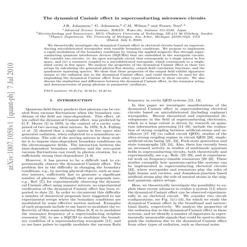 The dynamical-casimir-effect-in-superconducting-microwave-circuits