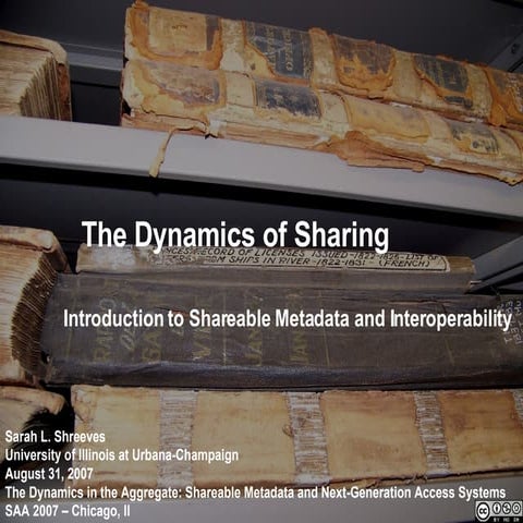 The Dynamics of Sharing: An Introduction to Shareable Metadata and Interopera...