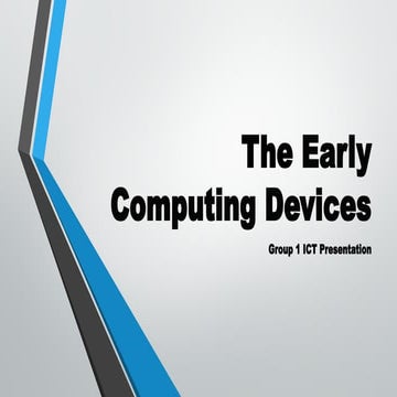 The Early Computing Devices – A PowerPoint Presentation on the History of Com...