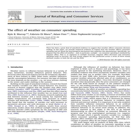 The Impact of Weather on Consumer Demand | PDF