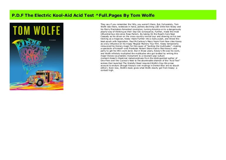 P.D.F The Electric KoolAid Acid Test ^Full.Pages By Tom Wolfe