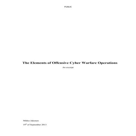 The Elements of Offensive Cyber Warfare Operations