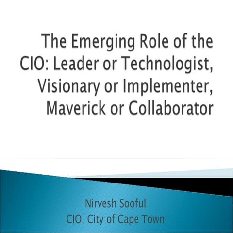 The Emerging Role Of The Cio