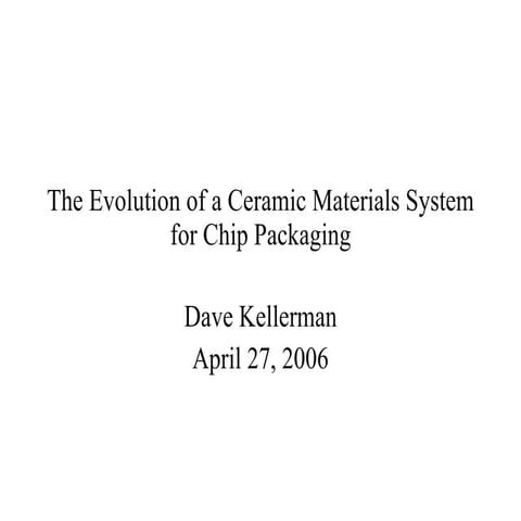 The Evolution Of An Electronic Material