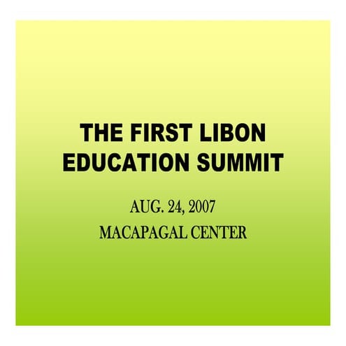 The First Libon Education Summit