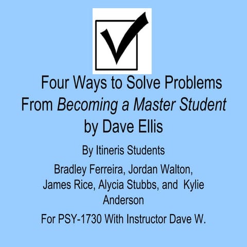 The four P's of Problem Solving | PPT