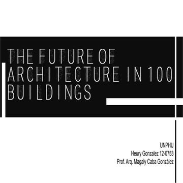 The future of architecture in 100 buildings | PDF