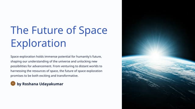 The future of space exploration presentation