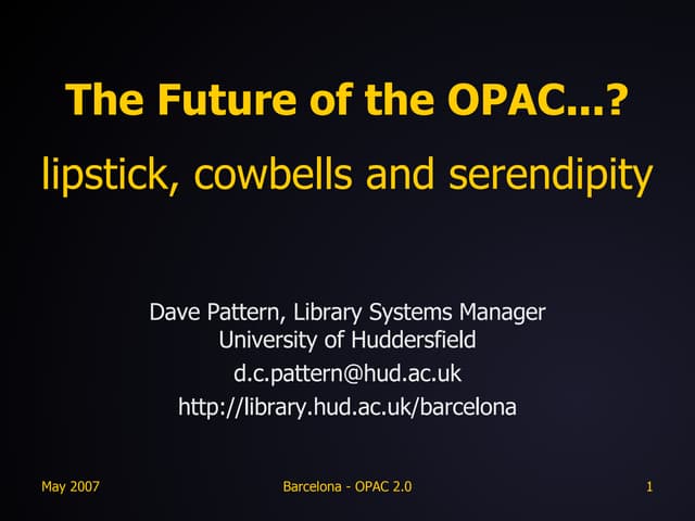 The Future of the OPAC...?