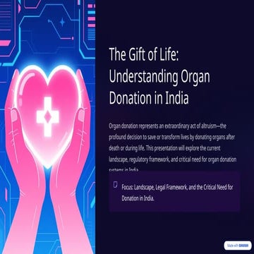 The Gift Of Life Understanding Organ Donation In India Pptx