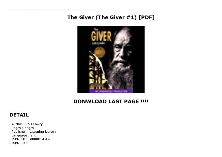 The Giver (The Giver #1) [PDF]