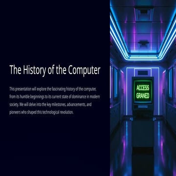 The History(past) of the Computer in a world of technology
