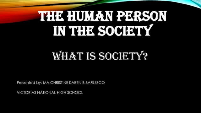 The human-person-in-the-society