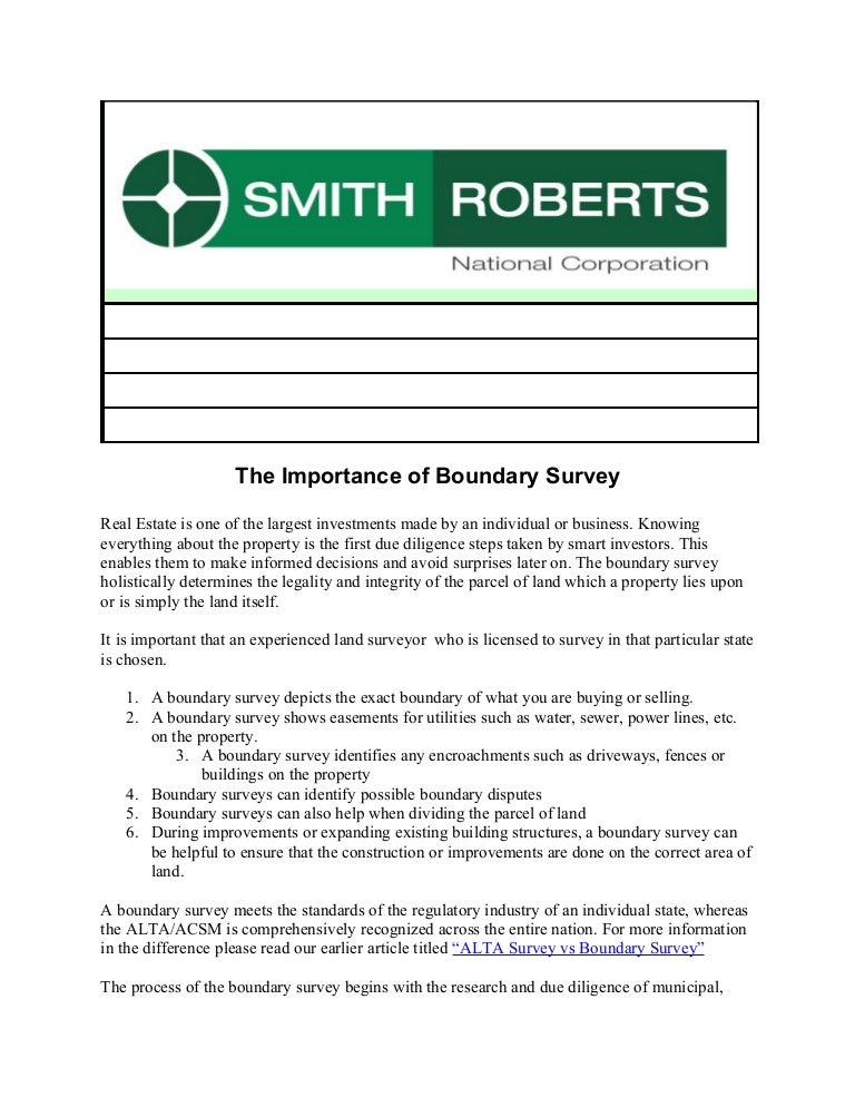 Importance of Boundary Surveys
