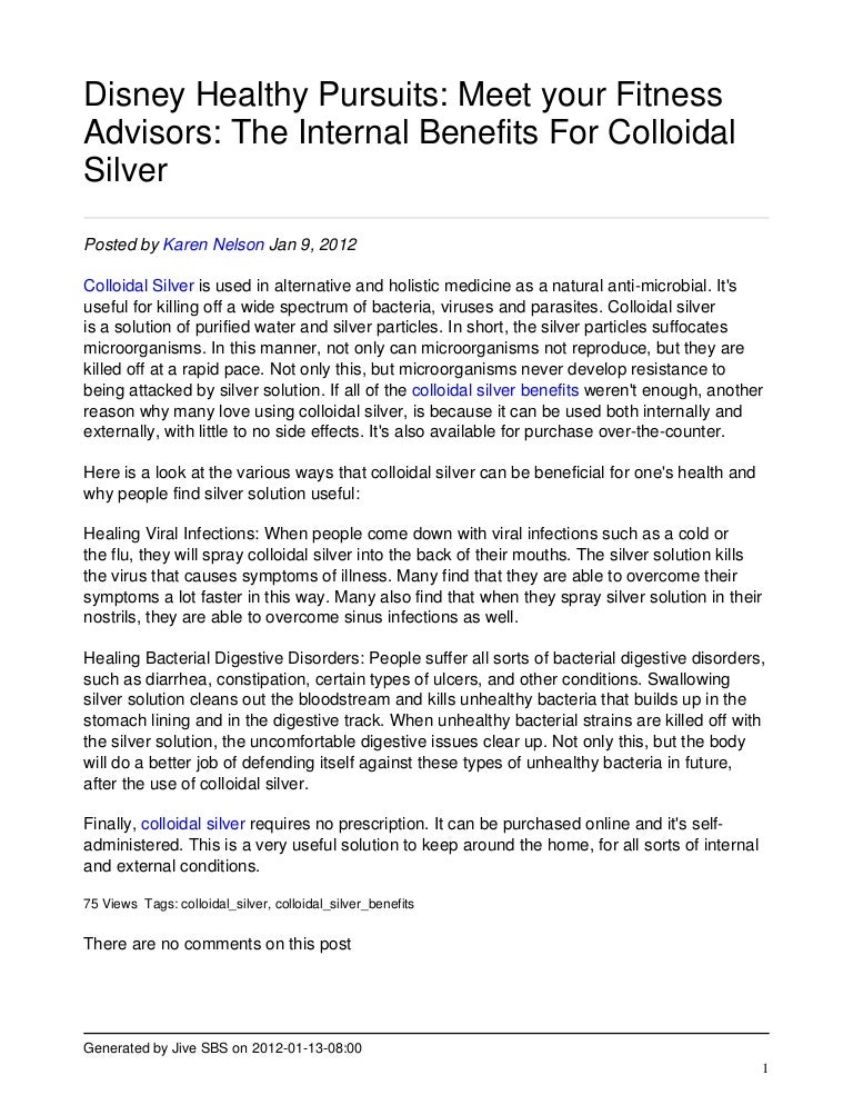 The internalbenefitsforcolloidalsilver