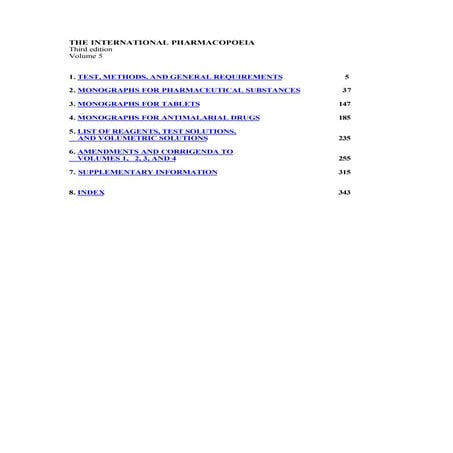 The International Pharmacopoeia, Third Edition