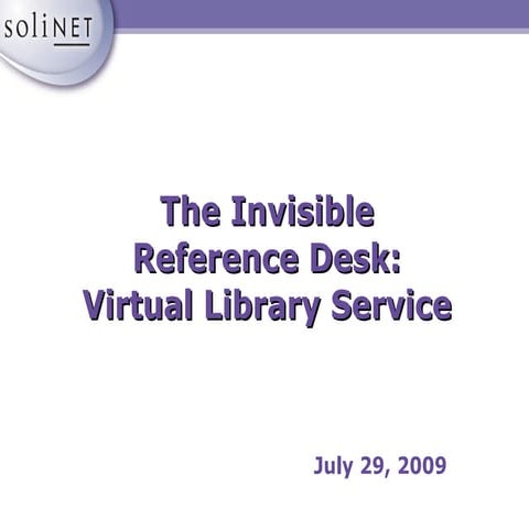 The Invisible Reference Desk