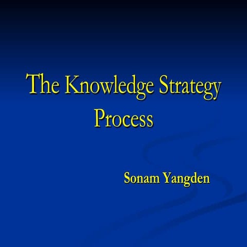 The Knowledge Strategy Process