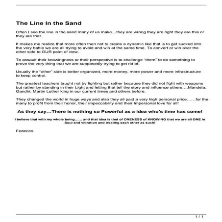 The Line In the Sand