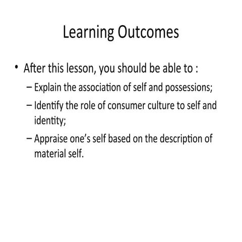 The-Material-Self-of  understanding the self