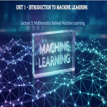 2.mathematics for machine learning | PPTX