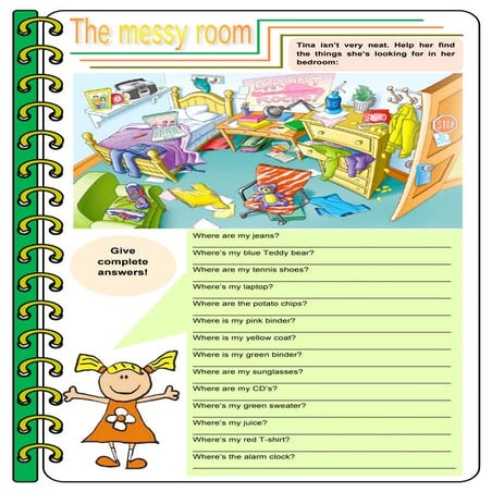The messy room prepositions | PDF