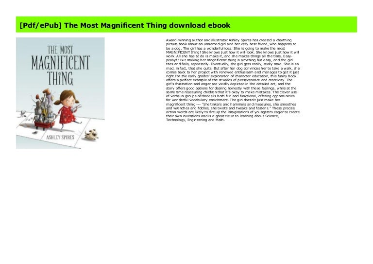 [Pdf/ePub] The Most Magnificent Thing download ebook