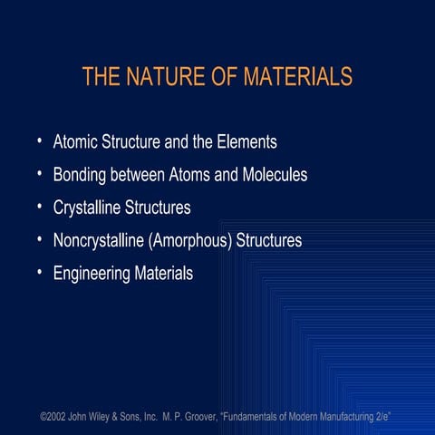 THE NATURE OF MATERIALS