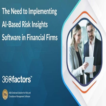 The Need to Implementing AI-Based Risk Insights Software in Financial Firms