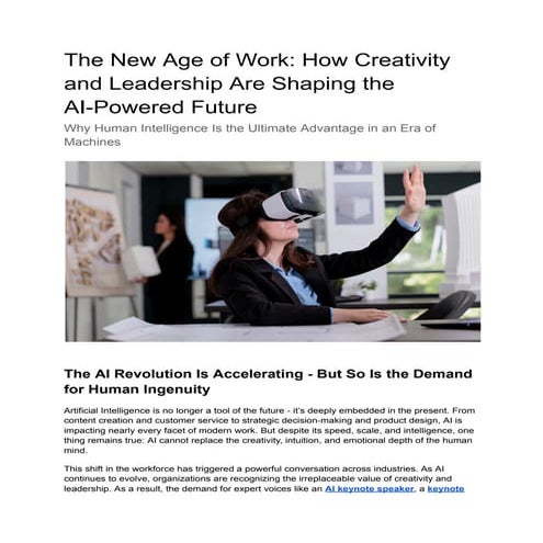 The New Age of Work: How Creativity and Leadership Are Shaping the AI-Powered...