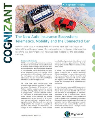 The New Auto Insurance Ecosystem: Telematics, Mobility and the Connected Car