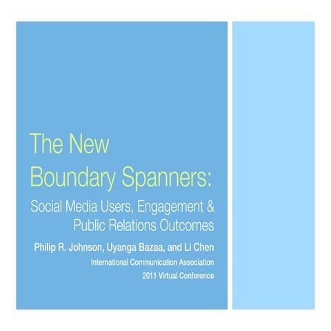 The New Boundary Spanners: Social Media Users, Engagement, & Public Relations...