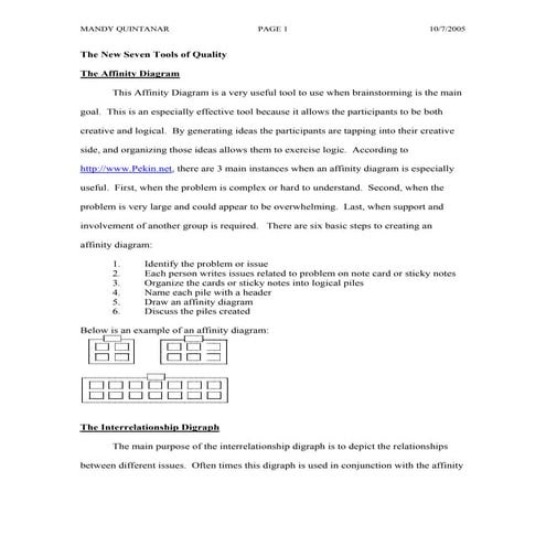 The New Seven Tools Of Quality Paper