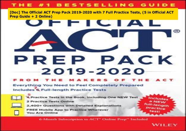 [PDF] The Official ACT Prep Pack 2019-2020 with 7 Full Practice Tests…