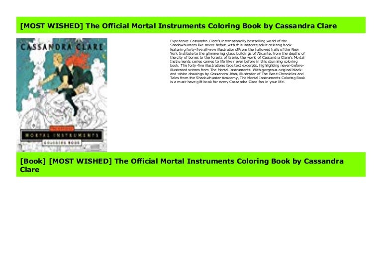 Download Most Wished The Official Mortal Instruments Coloring Book By Cass