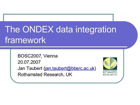 The Ondex Data Integration Framework