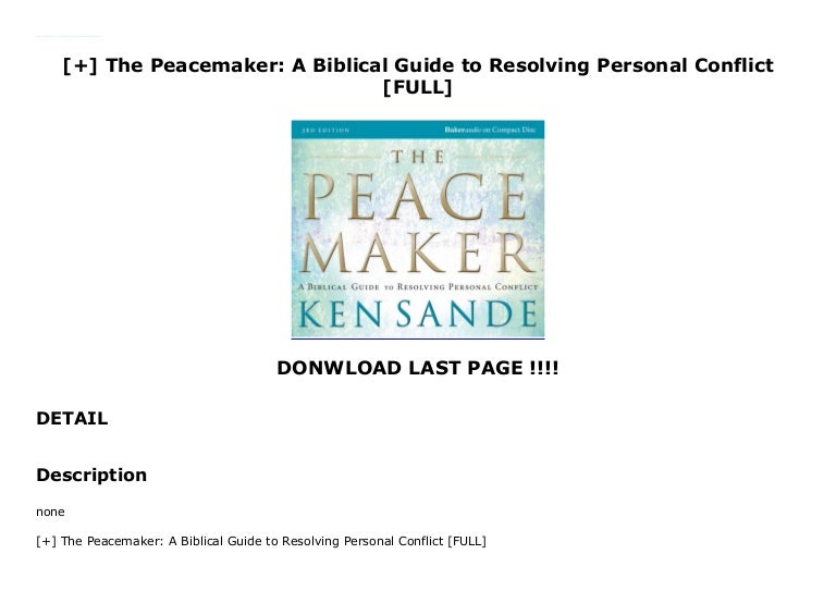 Biblical Peacemaker Definition – ODMC