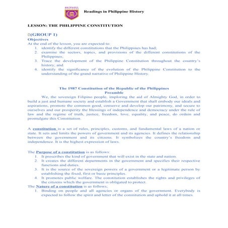 THE-PHILIPPINE-CONSTITUTION.PREAMBLE AND TYPES