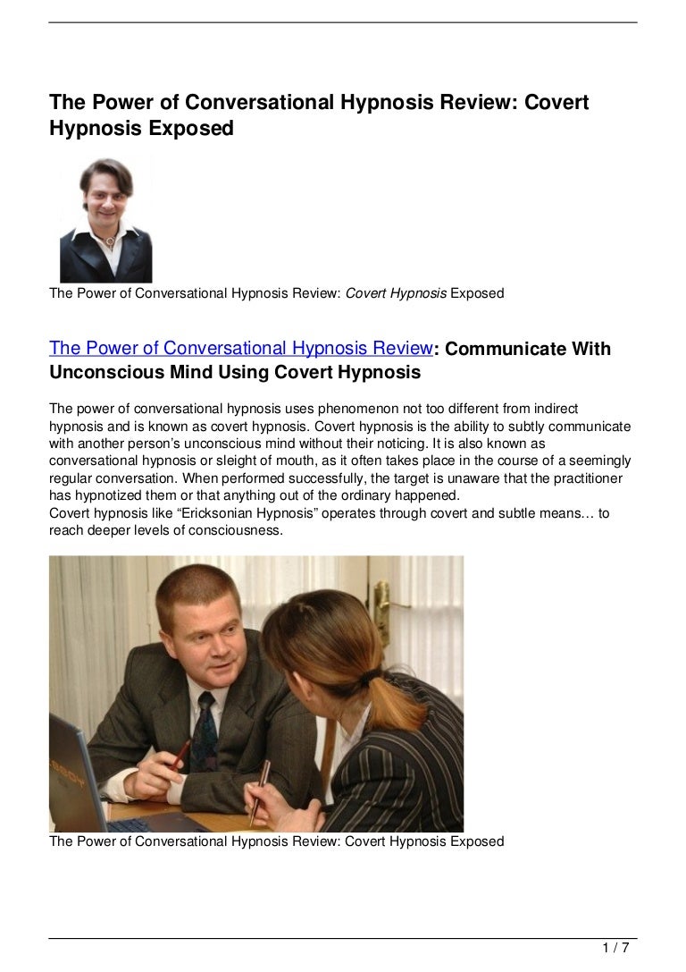 The Power of Conversational Hypnosis Review Covert Hypnosis Exposed