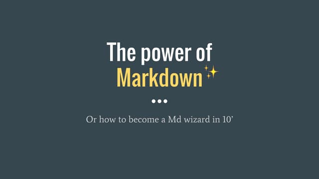 The power of Markdown