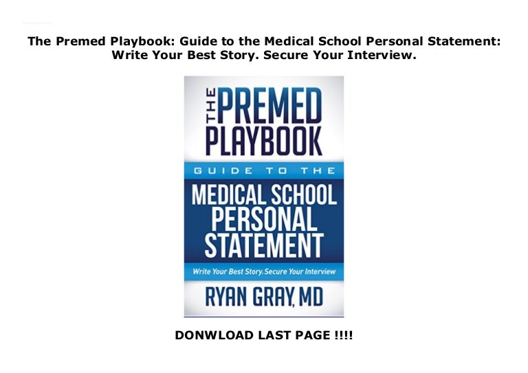 The premed playbook: guide to the medical school personal statement pdf reddit image
