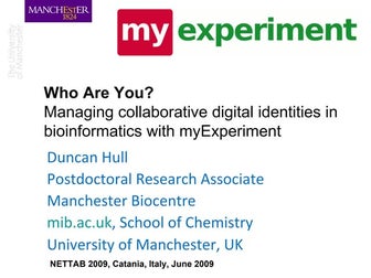 myExperiment @ Nettab