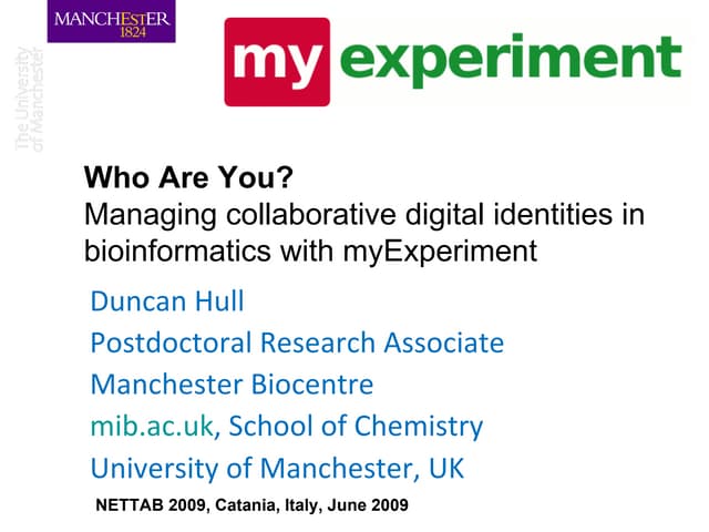 myExperiment @ Nettab