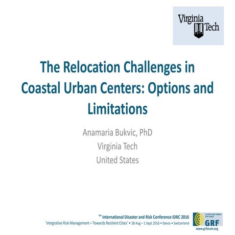 The Relocation Challenges in Coastal Urban Centers Options and Limitations, A...