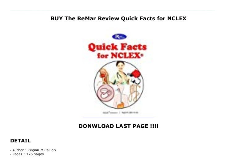 BUY The ReMar Review Quick Facts For NCLEX