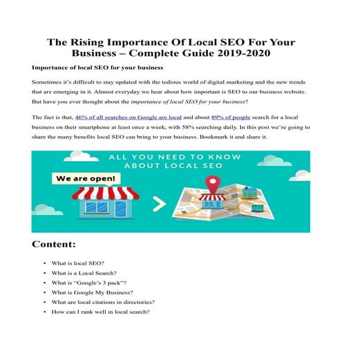 The Rising Importance Of Local SEO For Your Business – Complete Guide 2019-2020