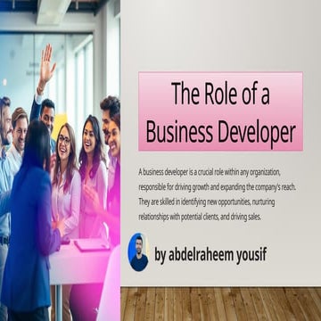 business developer role (business session)