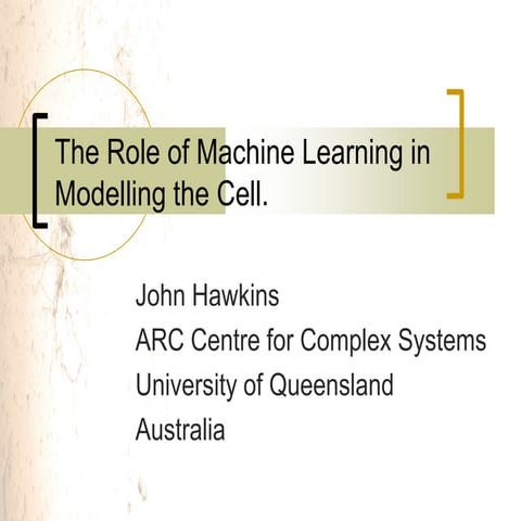 The role of machine learning in modelling the cell