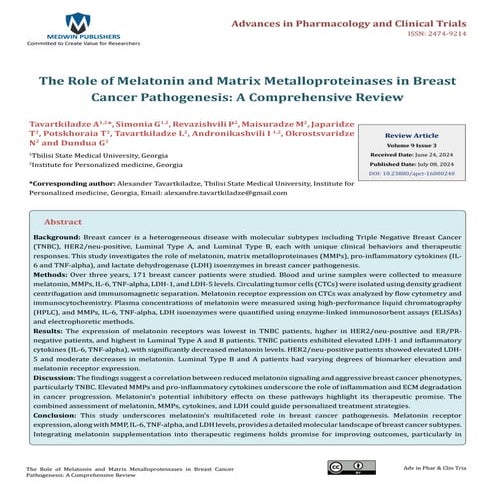 The Role of Melatonin and Matrix Metalloproteinases in Breast Cancer ...