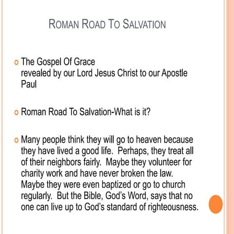 The Roman Road To Salvation
